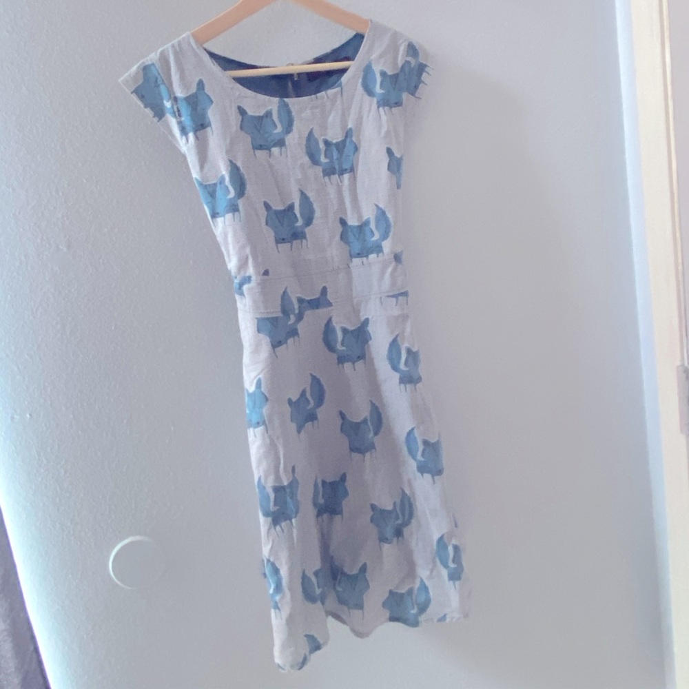 Fox print a line dress by SM Wardrobe